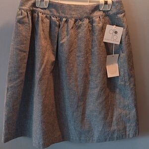 Ninety eight blue striped linen blend skirt NWT